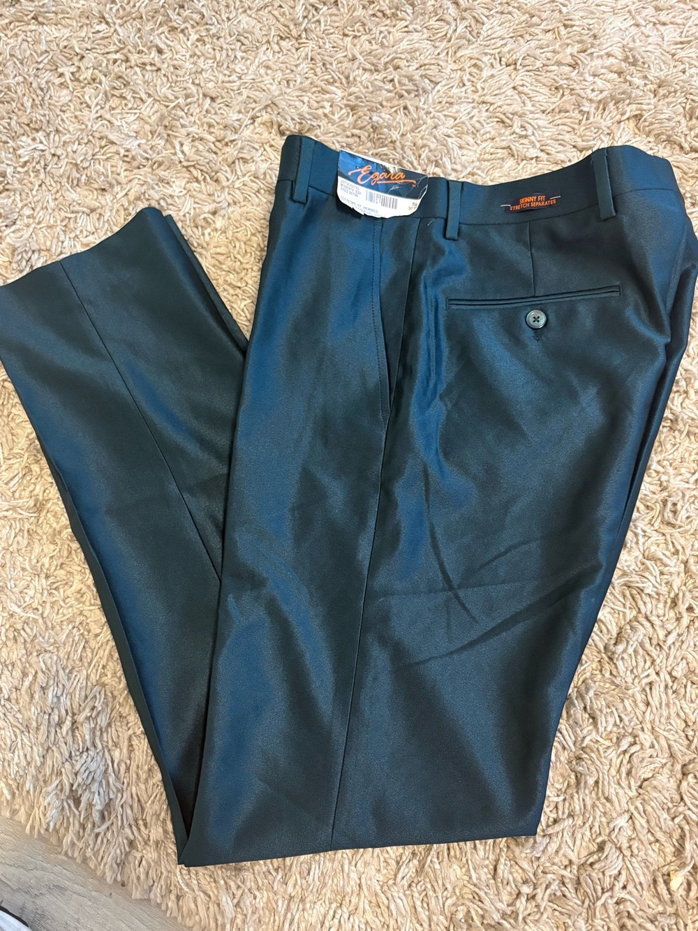 Men’s dark green rockstar Dress Pants, 30x32, deadstock, NWT